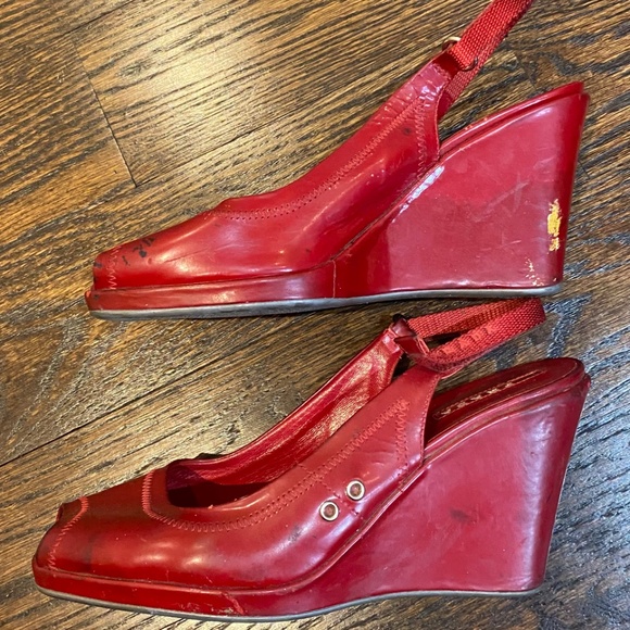 Red Prada Platform Sandals - Picture 4 of 9